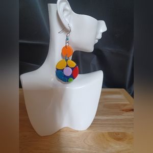 Handmade One-of-a-kind Polymer Clay Polka-dot Earrings